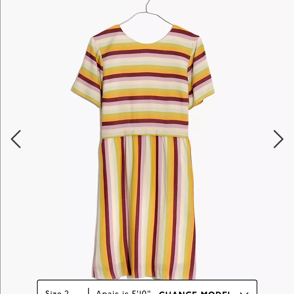 Madewell Striped Scoop-Back Dress